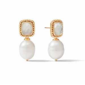 $175 Julie Vos Marbella Gold and White Pearl Earrings
